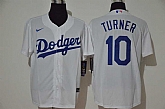 Dodgers 10 Justin Turner White 2020 Nike Cool Base Jersey,baseball caps,new era cap wholesale,wholesale hats